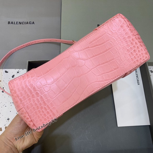 Balenciaga專櫃2022爆款鱷魚紋軟性牛皮手提肩背女包 巴黎世家Editor沙漏餃子包 fyj1162